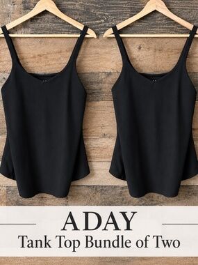 BUNDLE OF 2 ADAY Snap To It Tank Small Black EUC